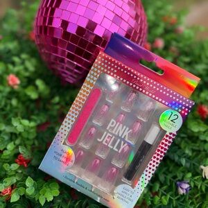 Pink Jelly Press On Nails Set